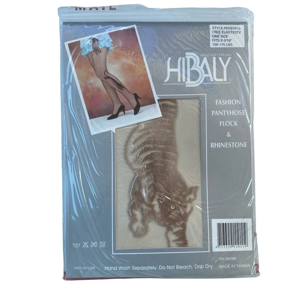 Vintage Women's Hibaly Fashion Pantyhose Flock & Rhinestone - Lot of 6‎ NEW